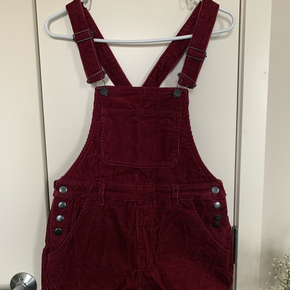 Cordoruy Maroon Overall Shorts Size XS